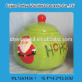 2016 Christmas santa designed colorful ceramic cookie storage jar for kitchen